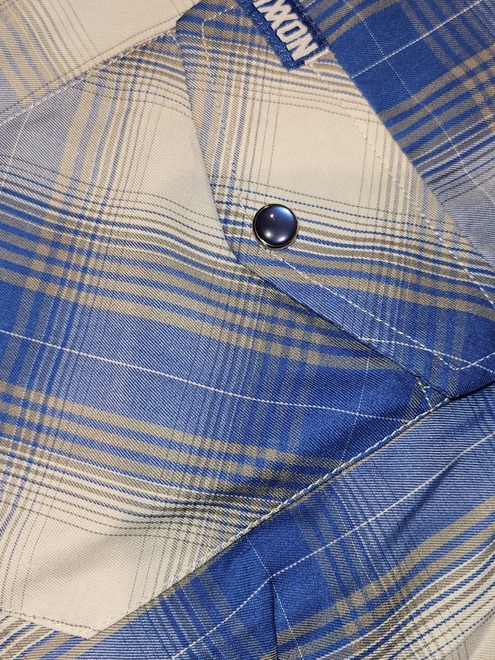 DIXXON Women's 2XL "The 1947" Blue & White Plaid Short Sleeve Bamboo Button-Up - Picture 9 of 9